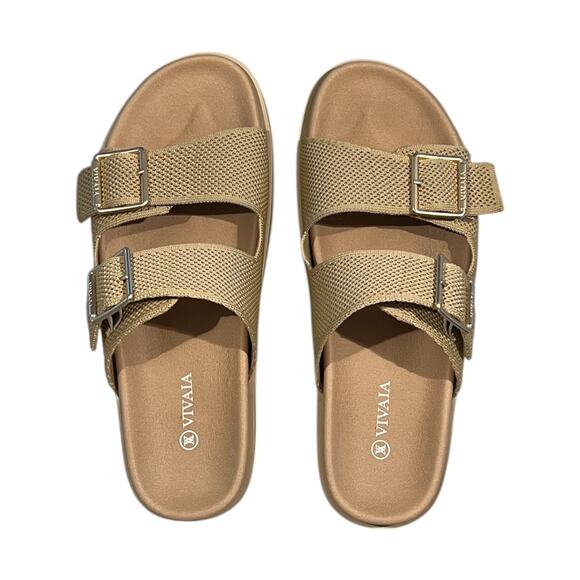 Vivaia Nisha CustomFit Platform Slides Comfortable Adjustable Neutral Sandal 9 - Picture 1 of 11